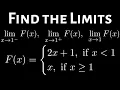 Find the One Sided Limits and the Regular Limit Given the Piecewise Function