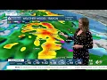 Scattered showers continue on Wednesday with more heavy rain expected Thursday morning