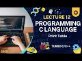 print Multiplication Table using C programming Lecture
