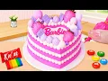 Como hacer un pastel de corazon de Barbie Decoracion de pasteles de Barbie rosa Minipostres a