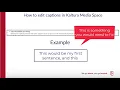 Edit captions in Kaltura Media Space