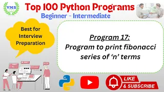 Python Program 017 Fibonacci Series in Python Using Loop Python Basic Program