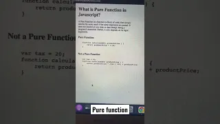What is pure function in Javascript Javascript Interview Questions in Telugu