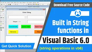 Explain built in string functions in visual basic 6 0 String operations in VB6