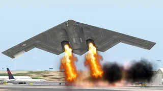 Terrible Moment As B -2 Engine Explode Right After Take Off