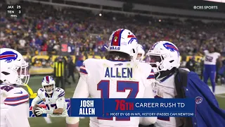 Josh Allen scores his 76th career rushing TD