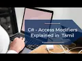 C - Access Modifiers Explained in Tamil