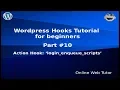 Wordpress Hooks Tutorial for beginners from scratch Action hook login - enqueue