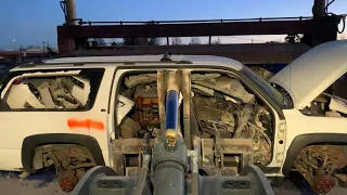 How MANY CARS Did We CRUSH In 7 Days LKQ Auto Parts Yard Chevy Suburban FULL of TRASH