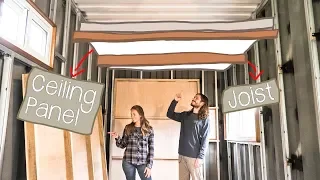 Shipping Container House – Ceiling Construction – Living Tiny Project – Ep. 032 Part 1