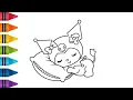 Kuromi Sleeping Drawing Painting Coloring For Kids and Toddlers - Child Art