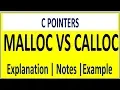 DIFFERENCE BETWEEN MALLOC AND CALLOC IN C POINTERS MALLOC VS CALLOC IN C
