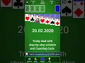 Mobilityware Solitaire Daily Challenge 20 02 2020 step-by-step solution and Counting Code