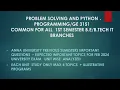 Problem solving and python programming GE 3151 - AU important questions for Feb 2024 in Tamil