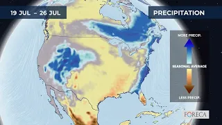 Monthly precipitation forecast for the USA 2026