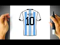 How to DRAW MESSI ARGENTINA SHIRT