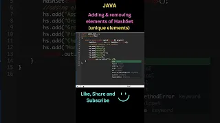 Java HashSet Adding removing elements of HashSet Java Programming