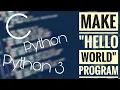 Make HELLO WORLD Program with C Python and python 3 WINKIN STUDIO