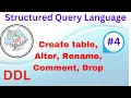 Create Alter Rename Comment Drop table DDL SQL Oracle Tutorial - 4 Tamil