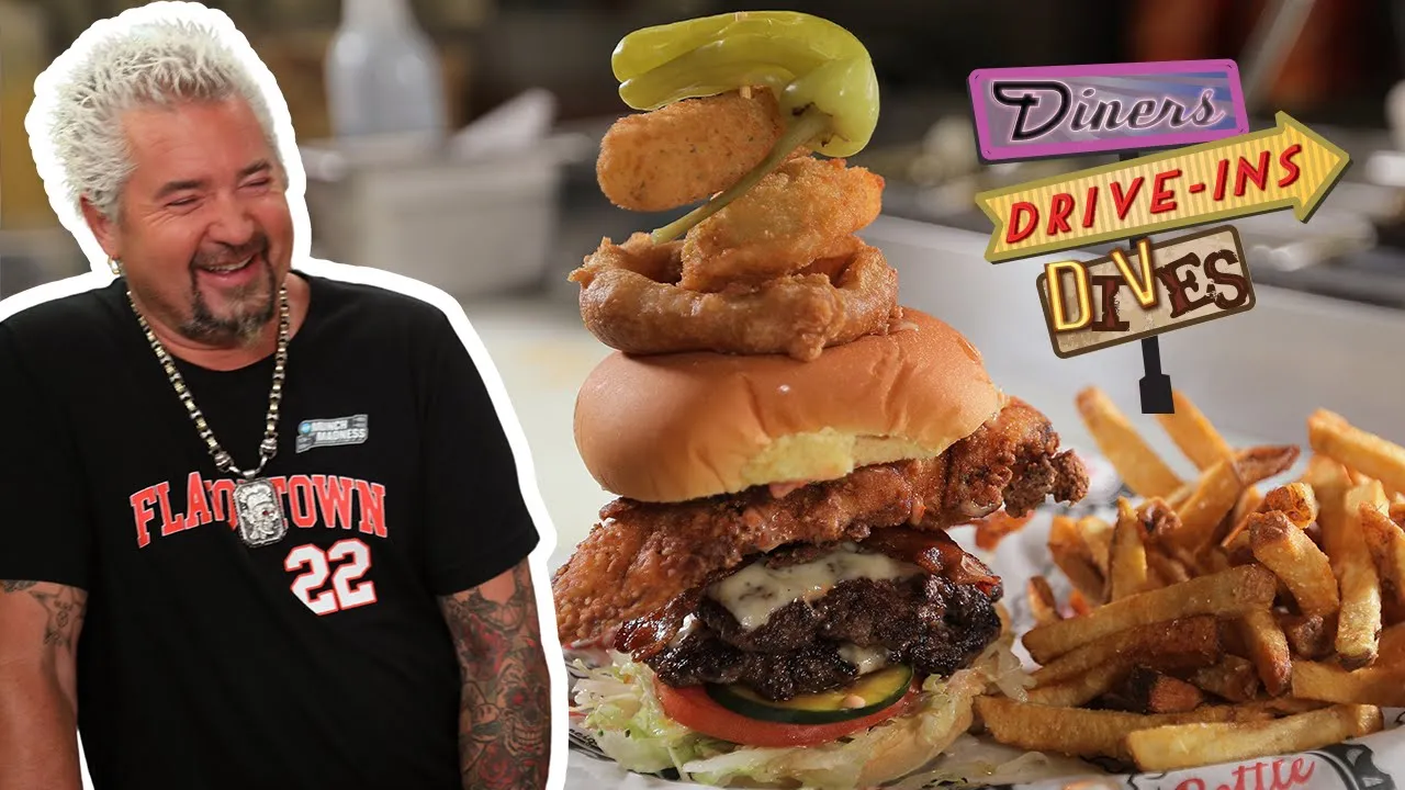 Guy Fieri Takes Down the TITAN Sandwich in Nashville   Diners, Drive-Ins and Dives   Food Network