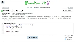 Java Practice It 4 2 repl for loop String and int parameter method String return
