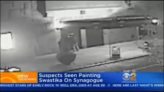 Police Suspects Seen Painting Swastika On Synagogue