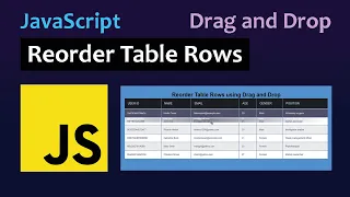 How to Reorder HTML Table Rows using drag and drop in Javascript Draggable Table Rows