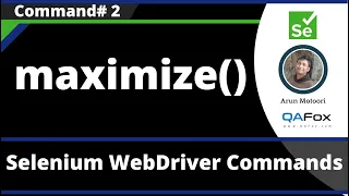 maximize Command - Selenium WebDriver