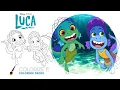 Luca coloring book How to color Luca and Alberto coloring page