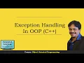 Exception handling in OOP C - Try throw catch block