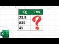How to Convert KG to Lbs in Excel
