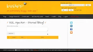 SQL Injection Stored Blog Low Security Level