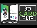3D Flipping Card CSS Flipping Profile Card - CSS Effects CSS Tutorial