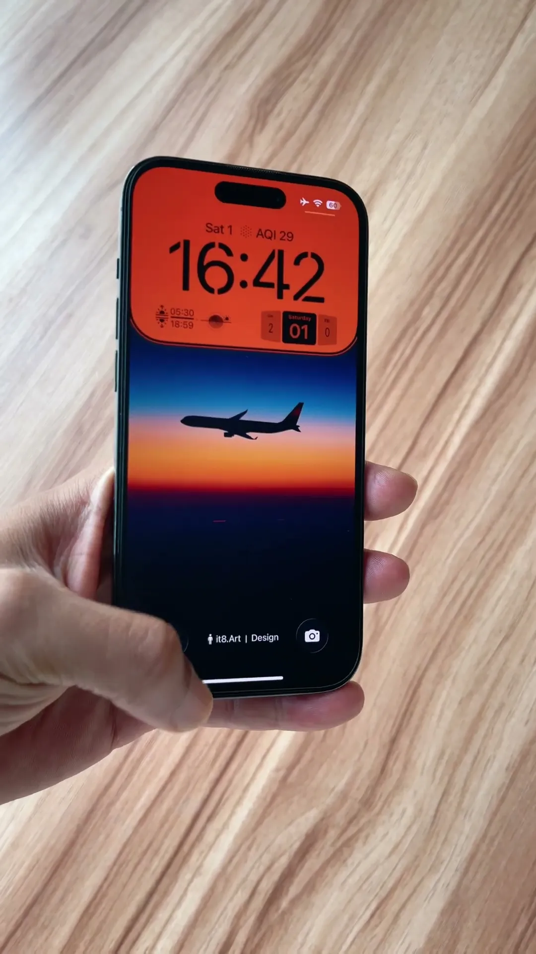 Airplane Sunset iPhone Wallpaper Setup Preview
