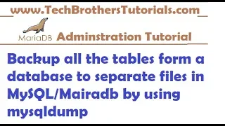 Backup all the tables form a database to separate files in by using mysqldump