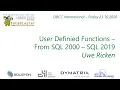 DBCC2020 International Edition - SQL Server User Definied Functions