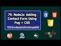 Backend Tutorial Adding a Contact Form using Pug NodeJs Web Development Tutorials