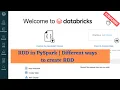RDD RDD In PySpark Different ways to create RDD in PySpark