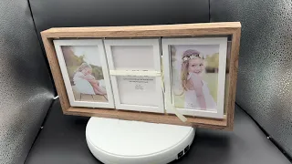 ZEEYUAN 4x6 Rotating Photo Frame Rustic Wooden Picture Frames double sided unboxing instructions