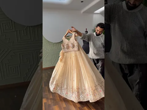 Beautiful Peach Nude color Bids Embroidery work Lehenga choli for Wedding Function