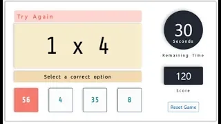 Multiplication Quiz Game built with JavaScript