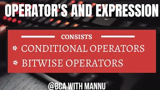Operators and Expression Java Language BCAwithMannu