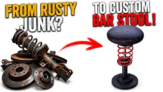 I Turned a Car Shock Absorber into a Custom Bar Stool!  DIY Welding Project