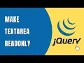 Make Textarea Readonly using jQuery HowToCodeSchool com