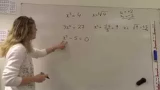 solve x squared 4 and other squared values of x