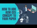 How to add ACM CCS Concepts to your paper ACM CCS Concepts help CS Ed Researcher from India
