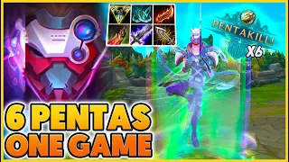 *WORLD RECORD* I GET SIX PENTAS IN ONE GAME!!! (GLOBAL Q) - BunnyFuFuu | League of Legends