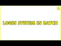 Login System In Batch