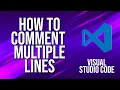How To Comment Multiple Lines Visual Studio Code Tutorial