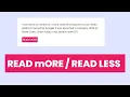 Read more and read less feature using HTML CSS and JavaScript view more or less content on click